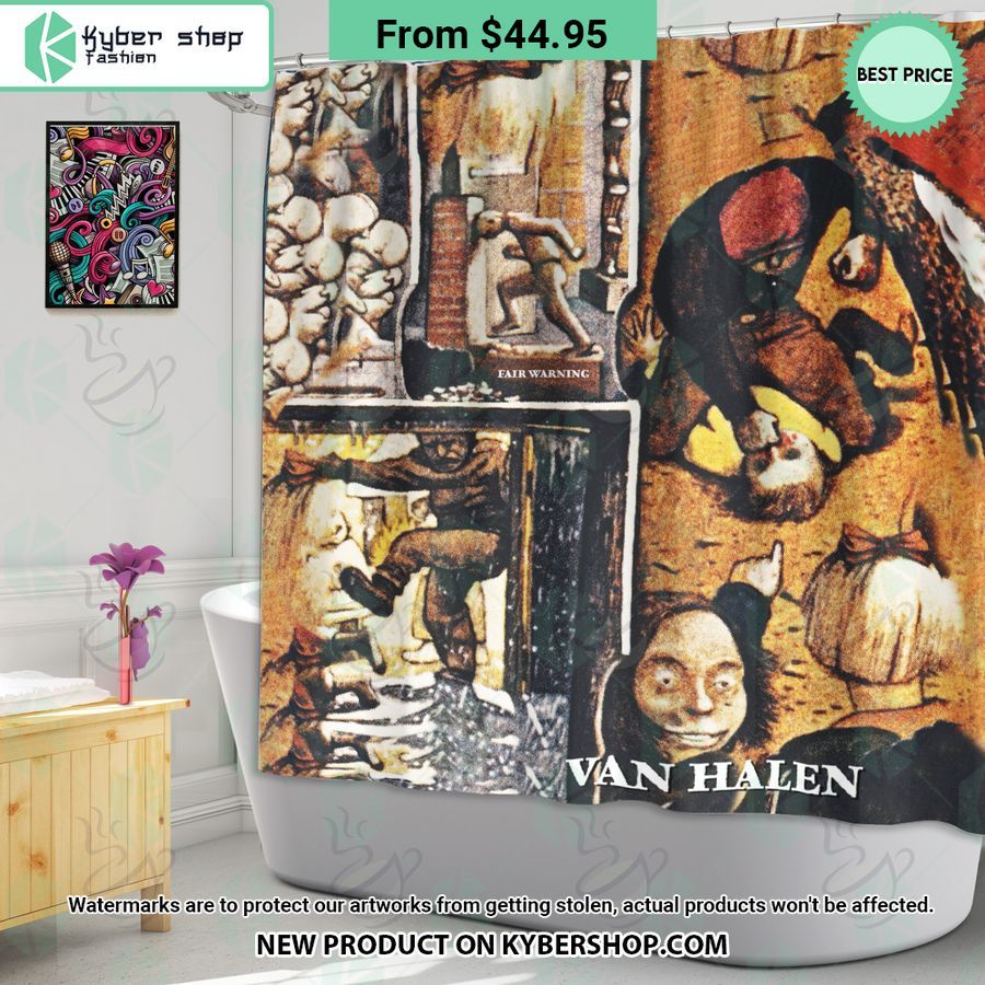 Van Halen Fair Warning Album Windown Curtain, Shower Curtain