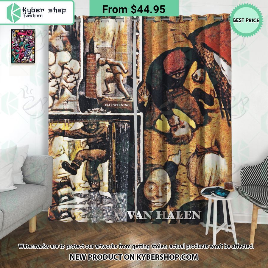 Van Halen Fair Warning Album Windown Curtain, Shower Curtain