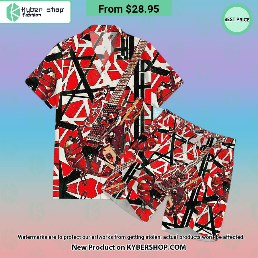 Van Halen Guitar Hawaiian Shirt Shorts