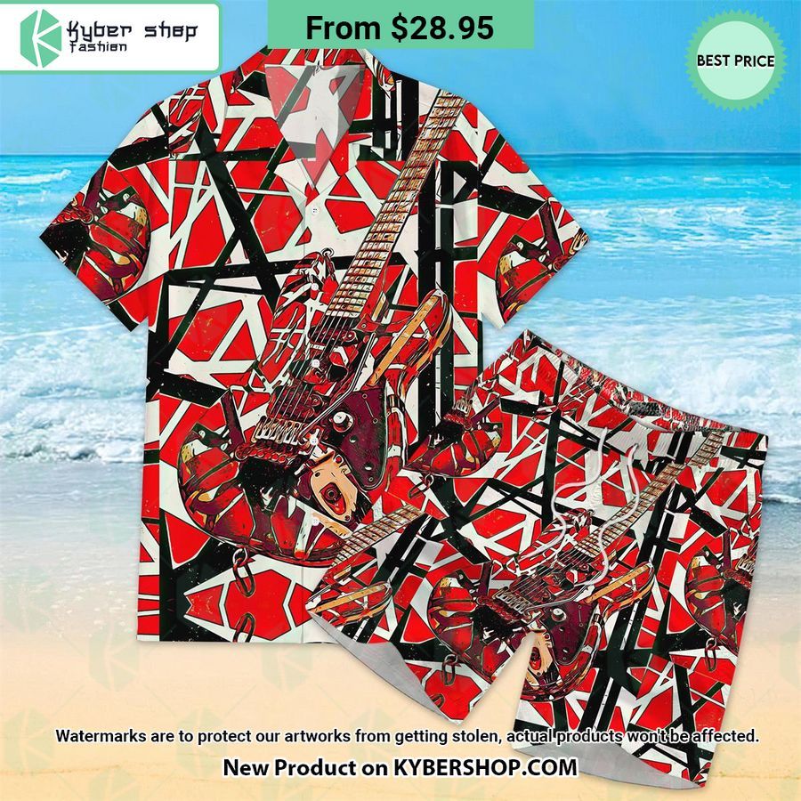 Van Halen Guitar Hawaiian Shirt Shorts