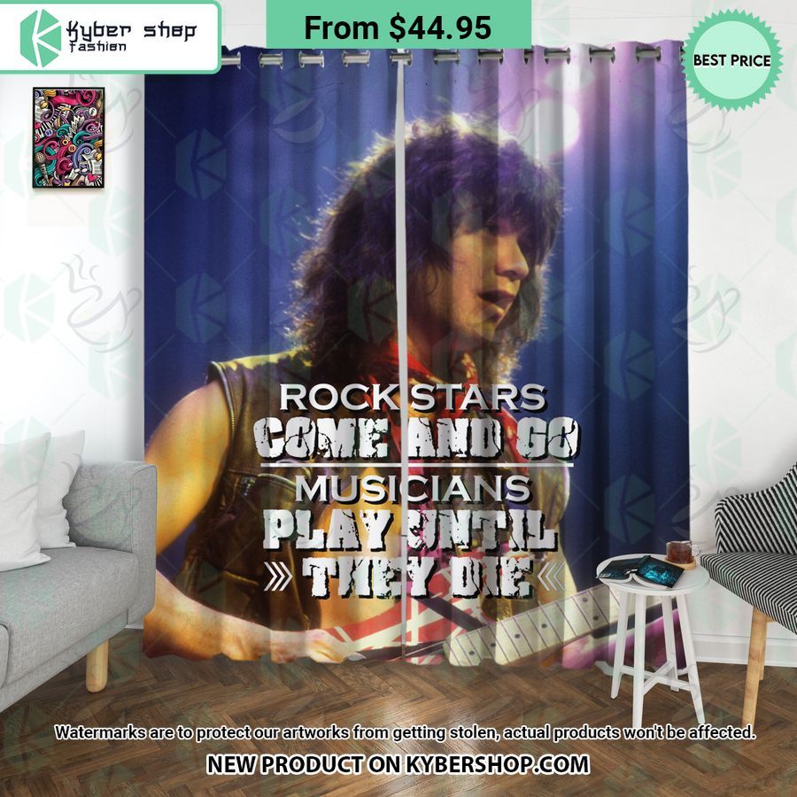 Van Halen Rock Stars Come And Go Musicians Play Until They Die Windown Curtain, Shower Curtain