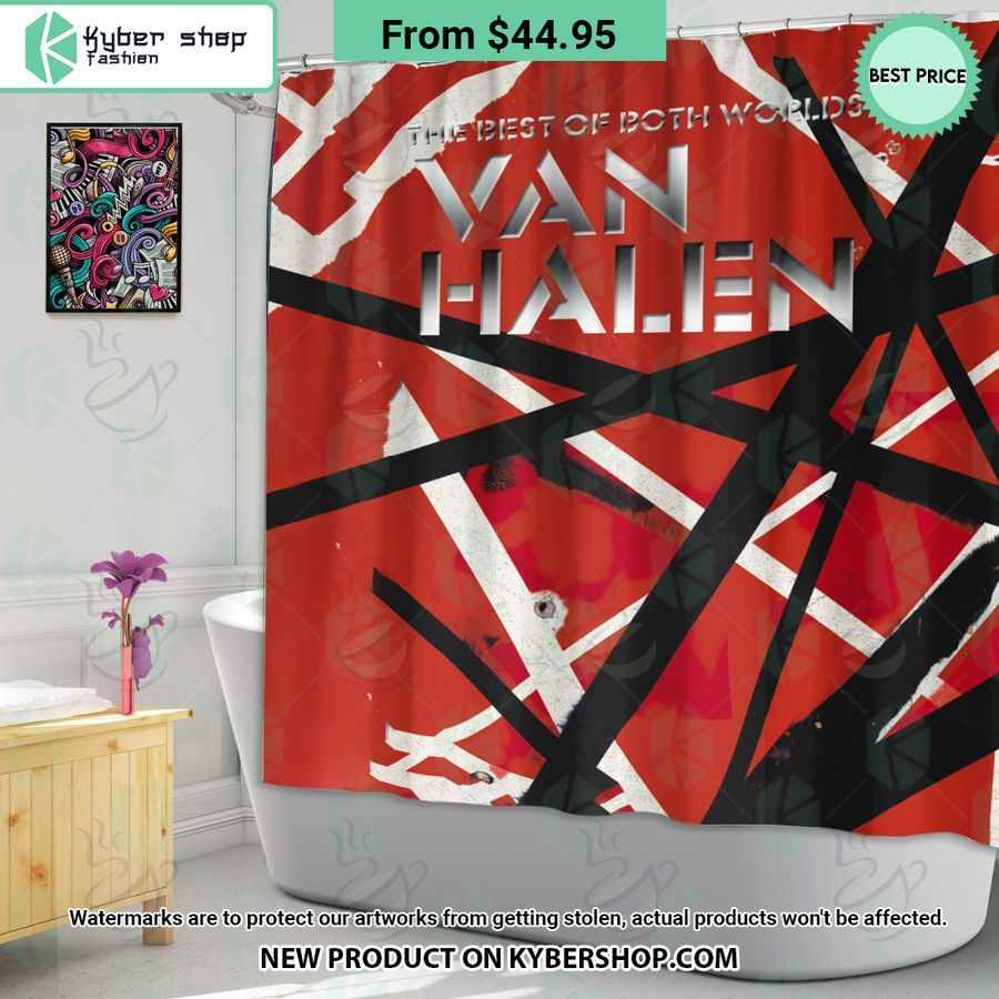 Van Halen The Best Of Both Worlds Album Windown Curtain, Shower Curtain