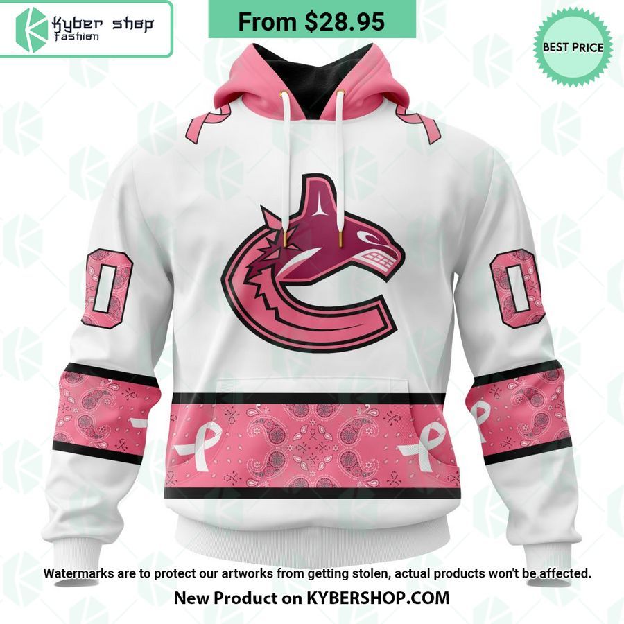 Vancouver Canucks In October We Wear Pink Breast Cancer Shirt