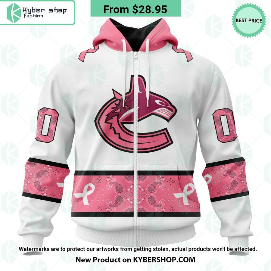 Vancouver Canucks In October We Wear Pink Breast Cancer Shirt