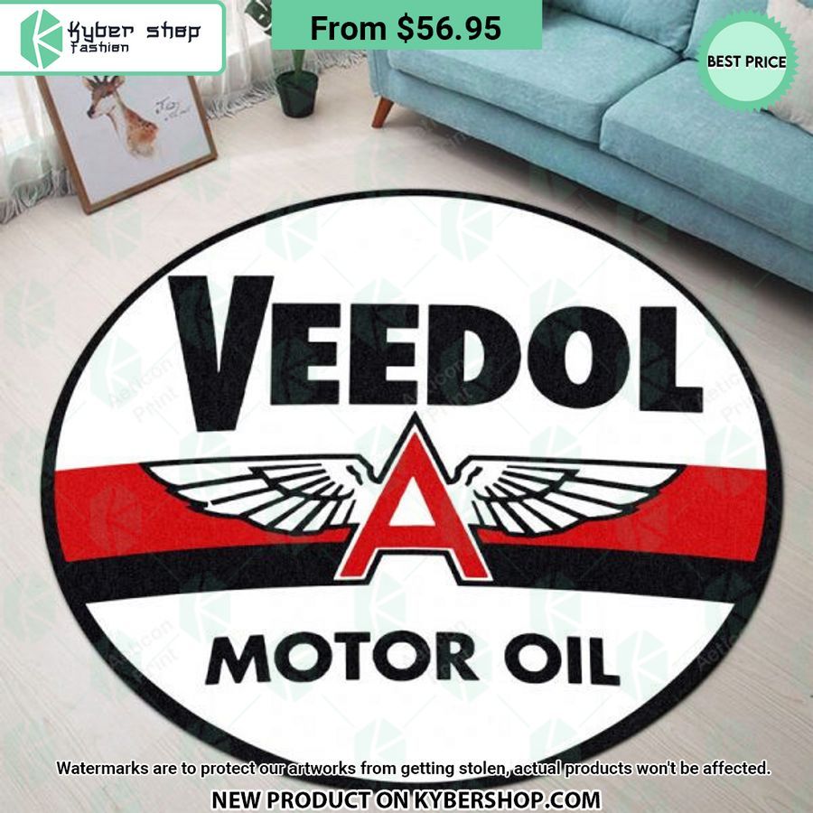 Veedol Motor Oil Hot Rod Round Rug