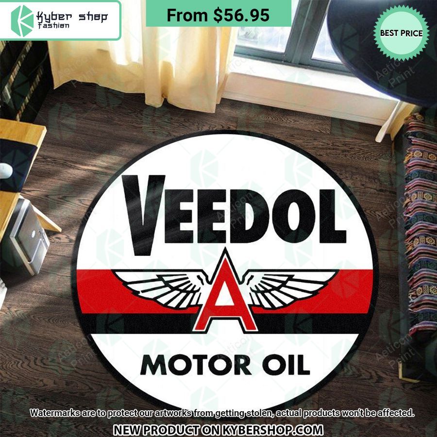 Veedol Motor Oil Hot Rod Round Rug