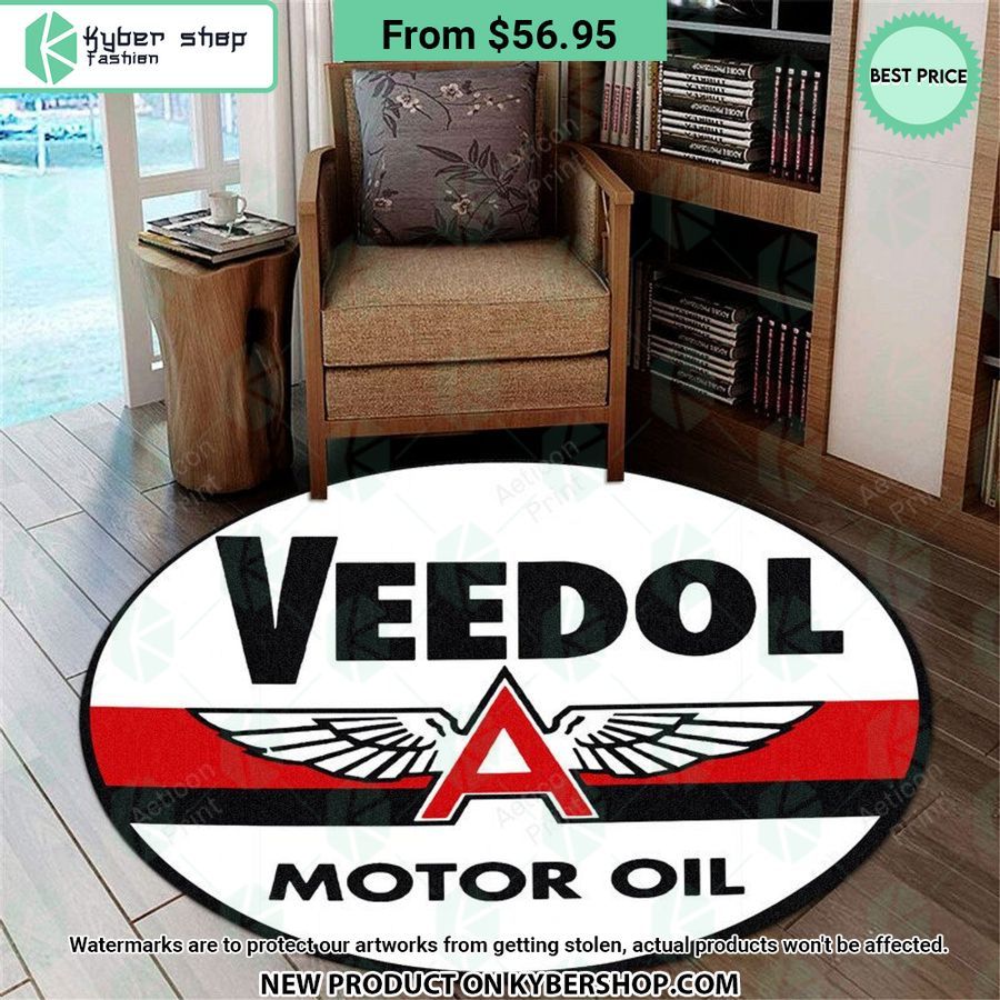 Veedol Motor Oil Hot Rod Round Rug