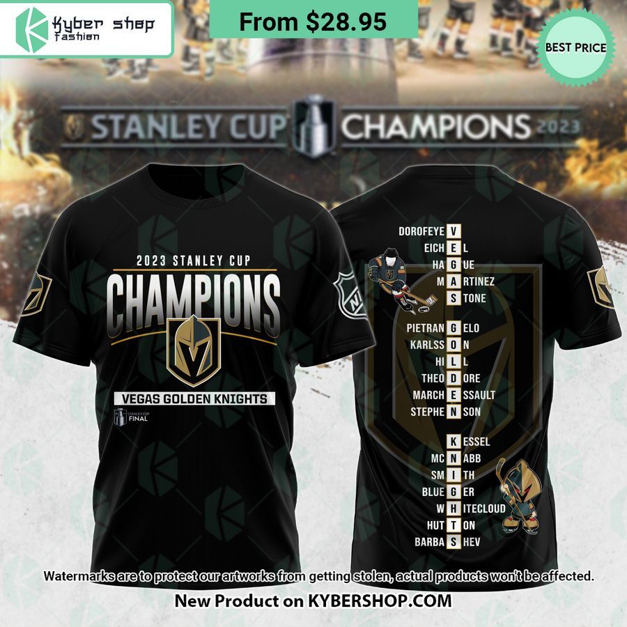 Vegas Golden Knights 2023 Stanley Cup Champions Black T Shirt