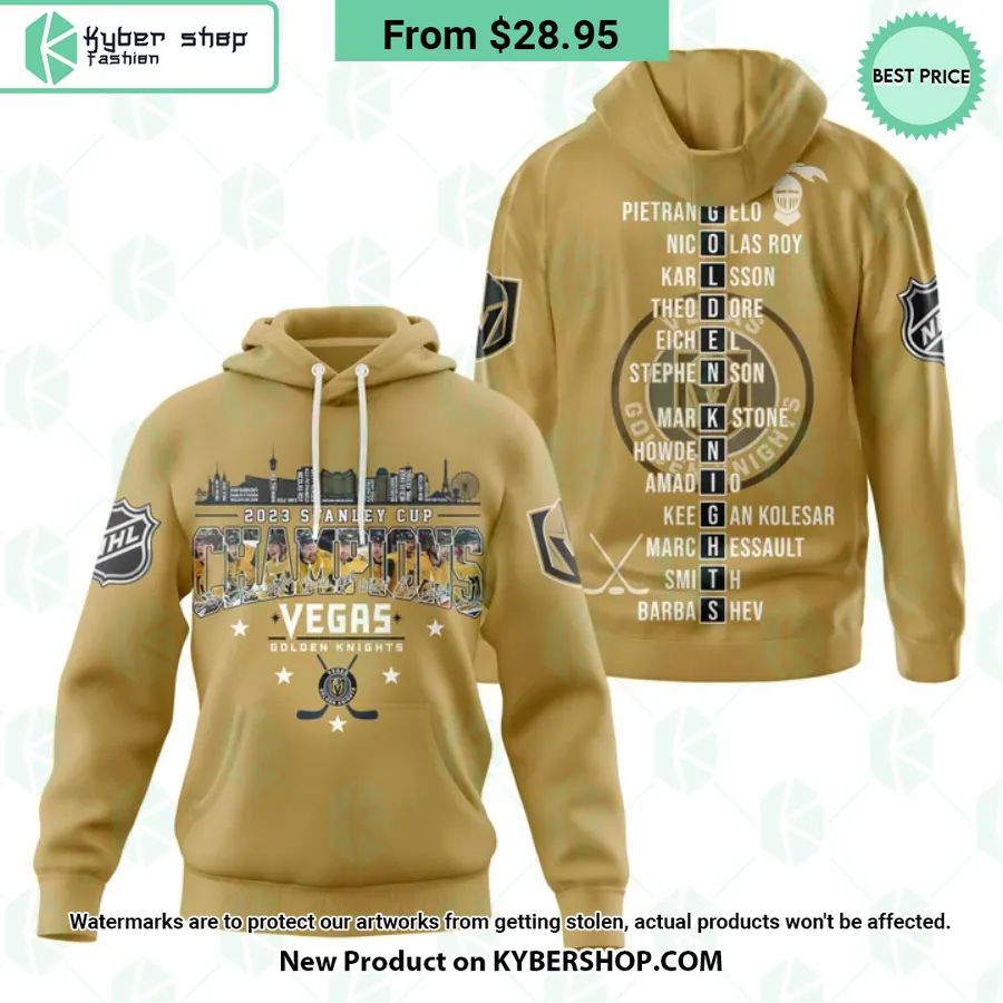Vegas Golden Knights 2023 Stanley Cup Champions gold Hoodie