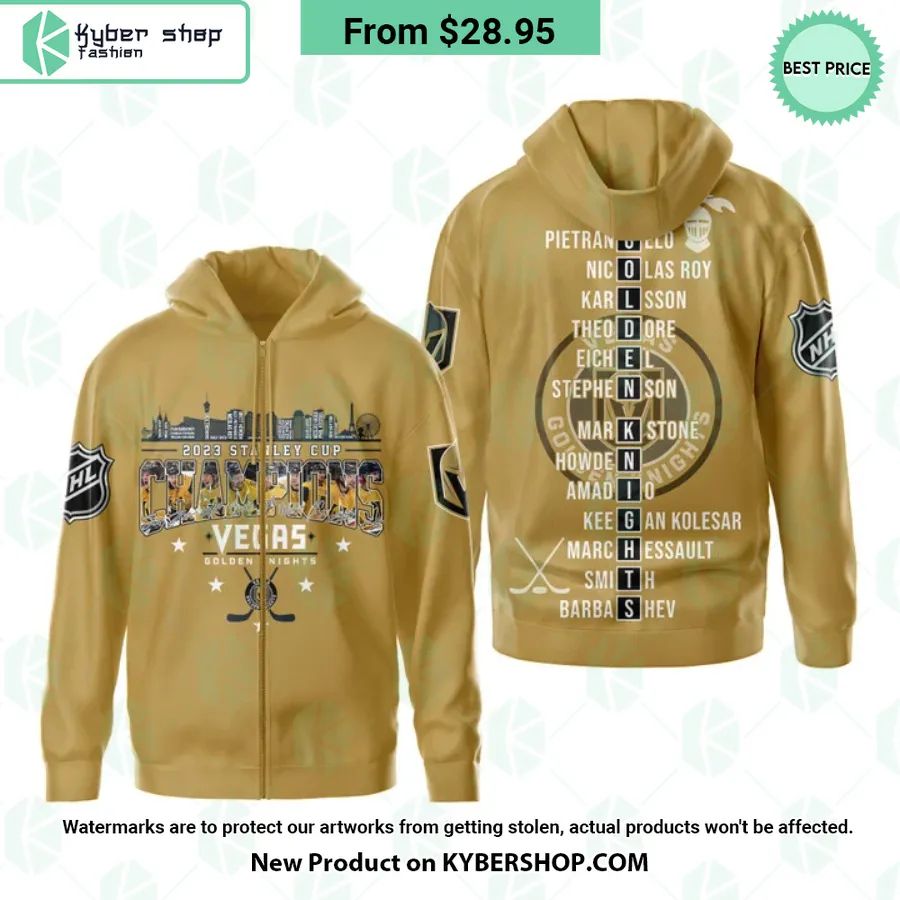 Vegas Golden Knights 2023 Stanley Cup Champions gold Hoodie