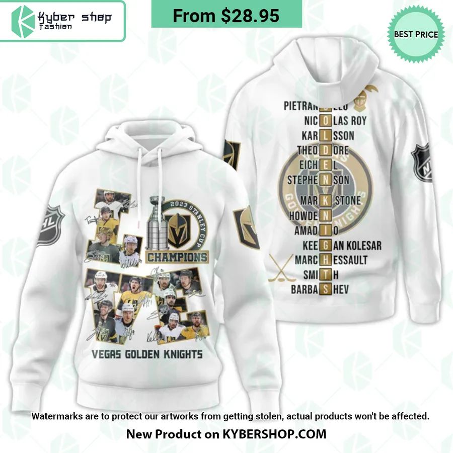 Vegas Golden Knights 2023 Stanley Cup Champions Players Signature Hoodie