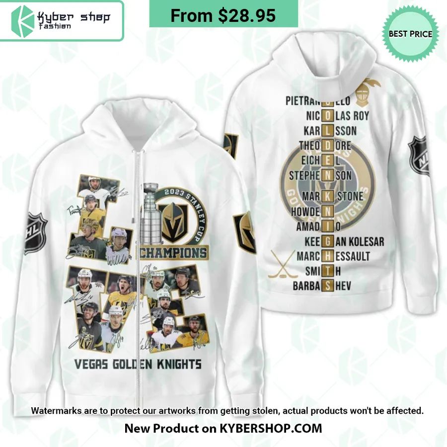 Vegas Golden Knights 2023 Stanley Cup Champions Players Signature Hoodie