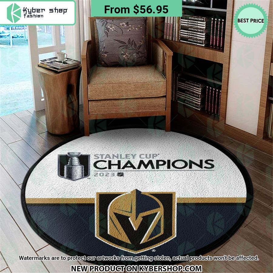 Vegas Golden Knights 2023 Stanley Cup Champions Round Rug