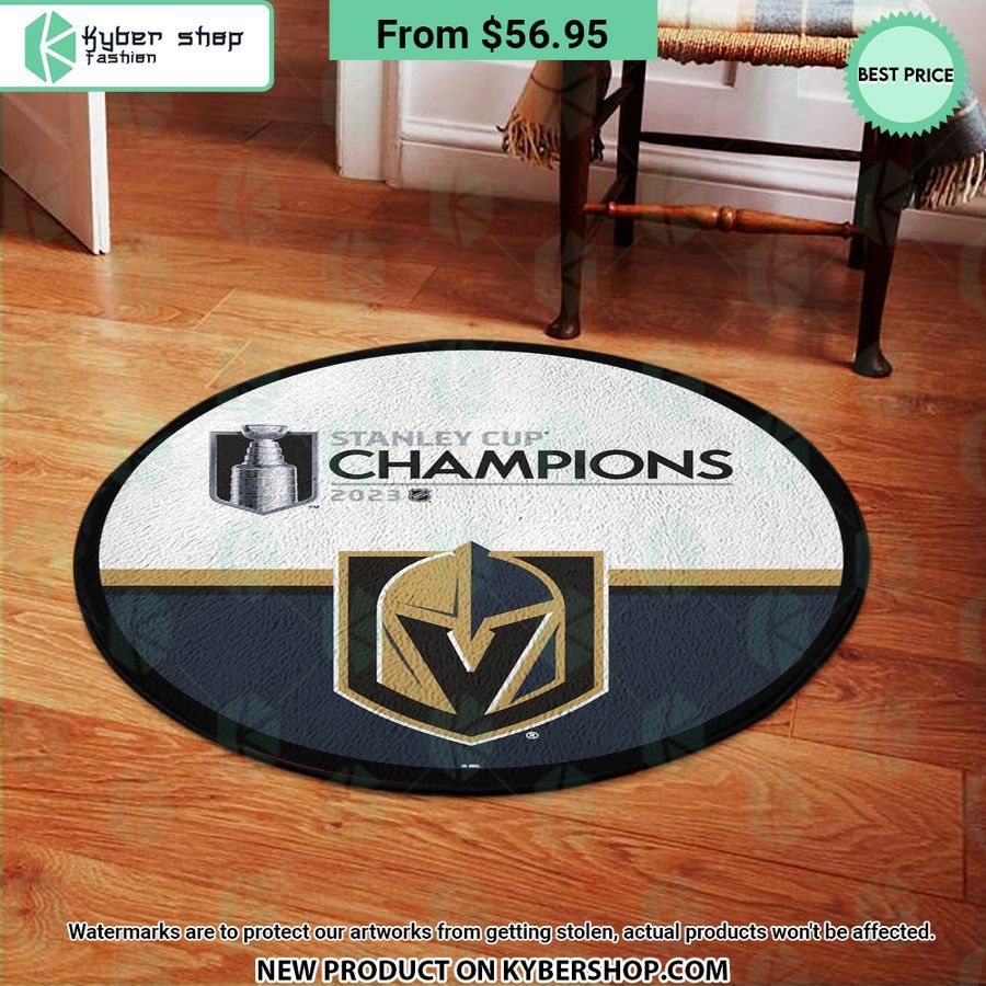 Vegas Golden Knights 2023 Stanley Cup Champions Round Rug