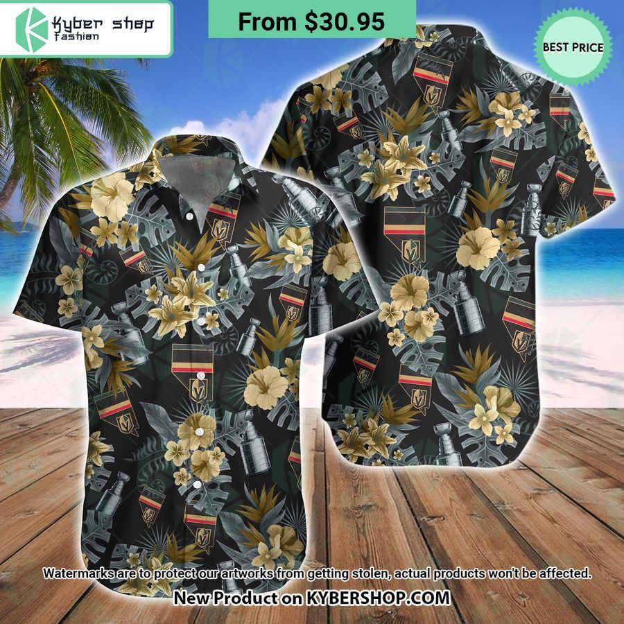 Vegas Golden Knights Flowers Hawaiian Shirt
