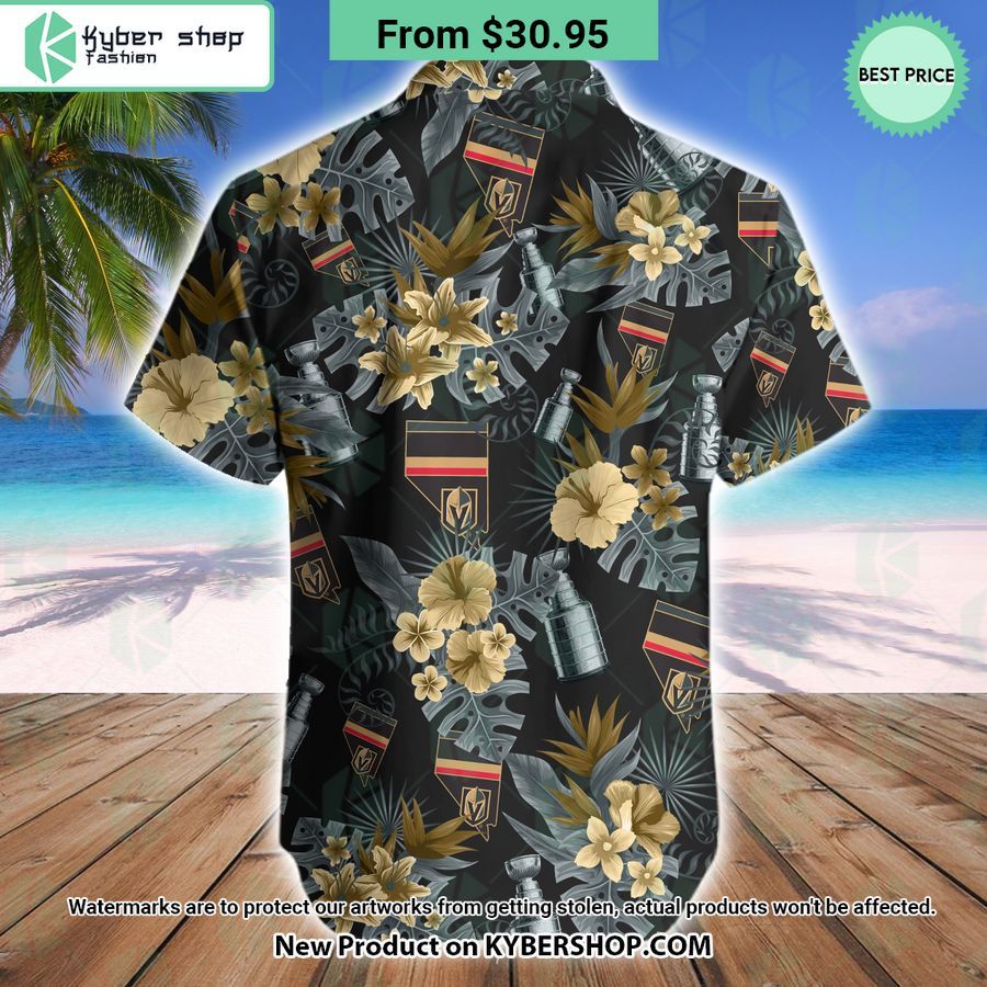 Vegas Golden Knights Flowers Hawaiian Shirt