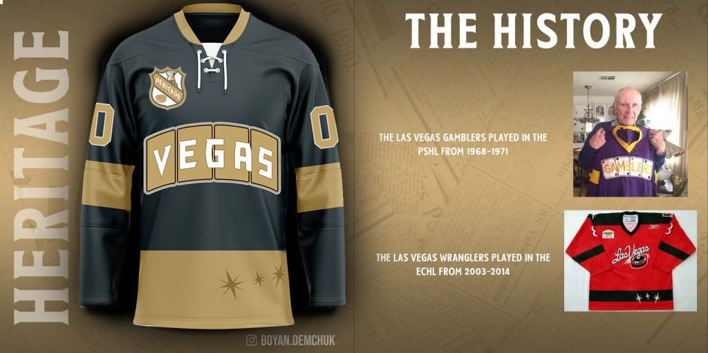 Vegas Golden Knights Heritage Concepts team logo Hockey Jersey