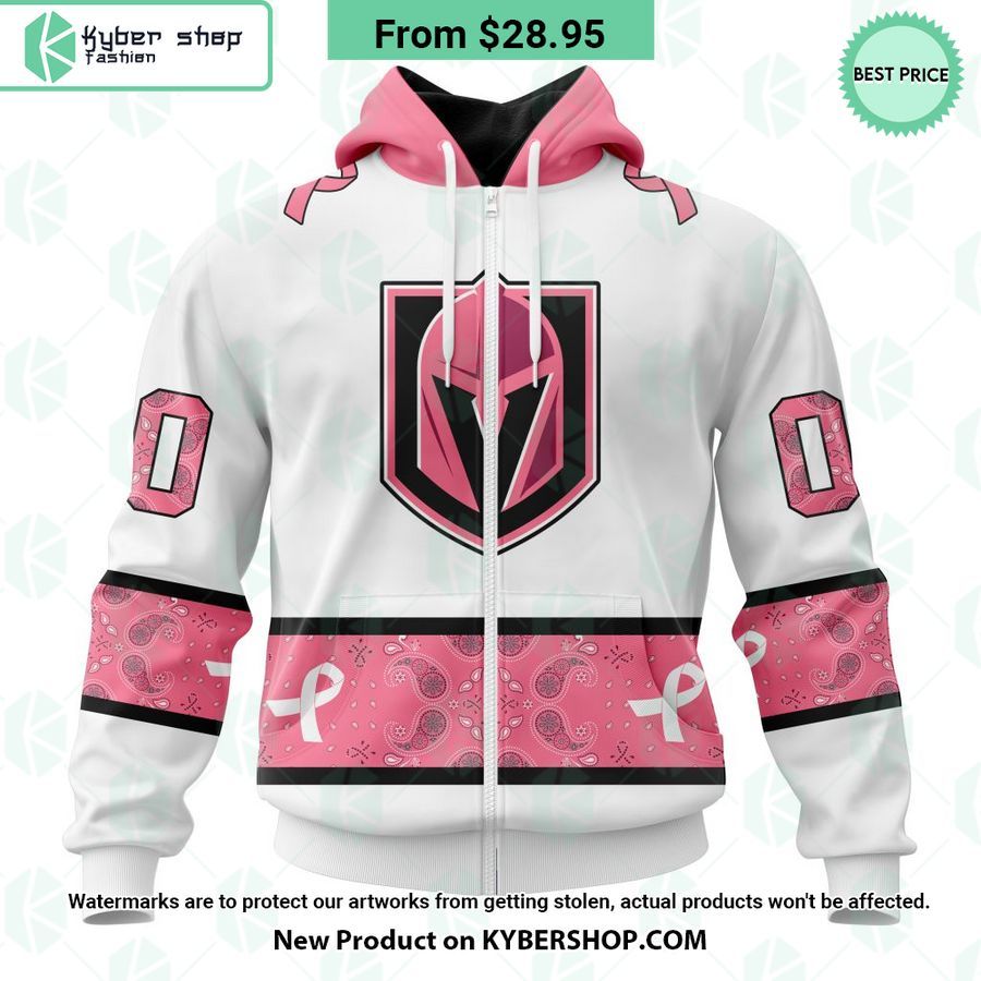 Vegas Golden Knights In October We Wear Pink Breast Cancer Hoodie