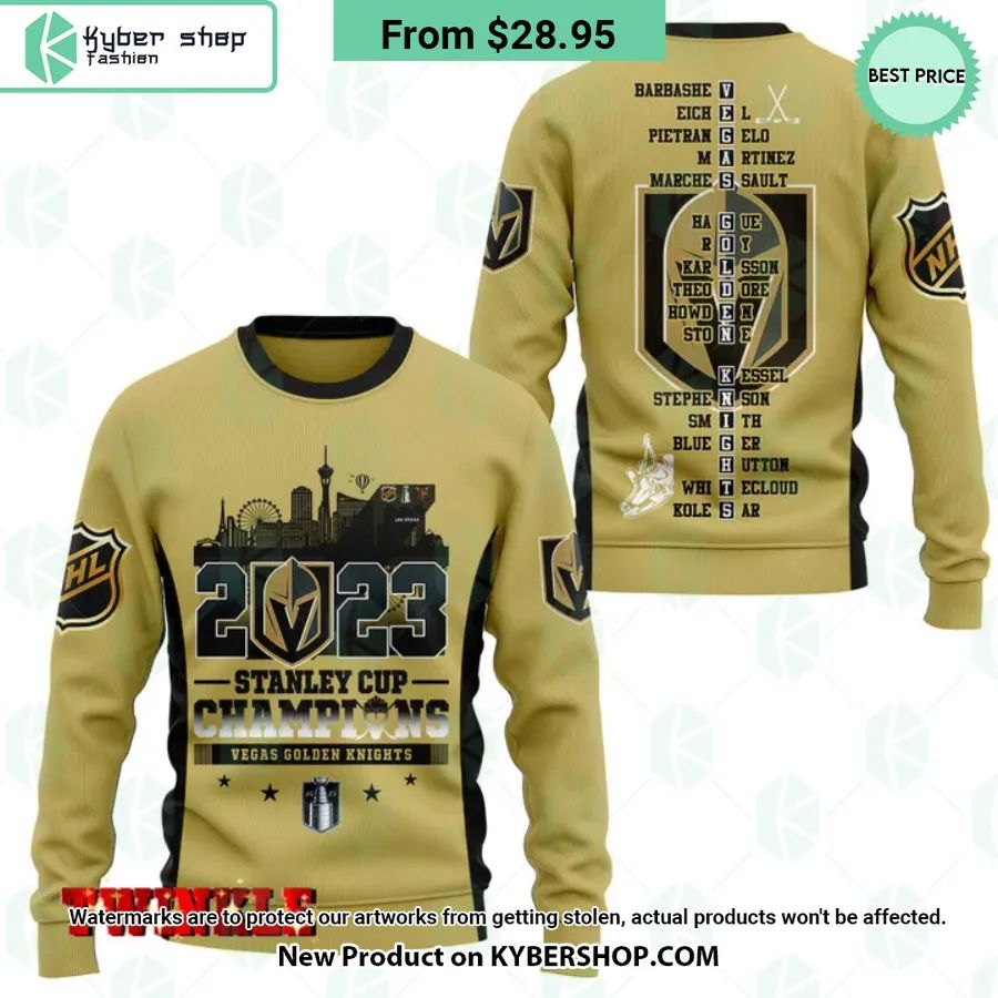 Vegas Golden Knights Stanley Cup Champions 2023 Players Name Hoodie