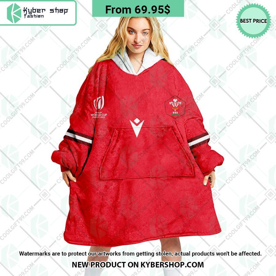 Wales Rugby Home Jersey Rugby World Cup 2023 CUSTOM Blanket Hoodie