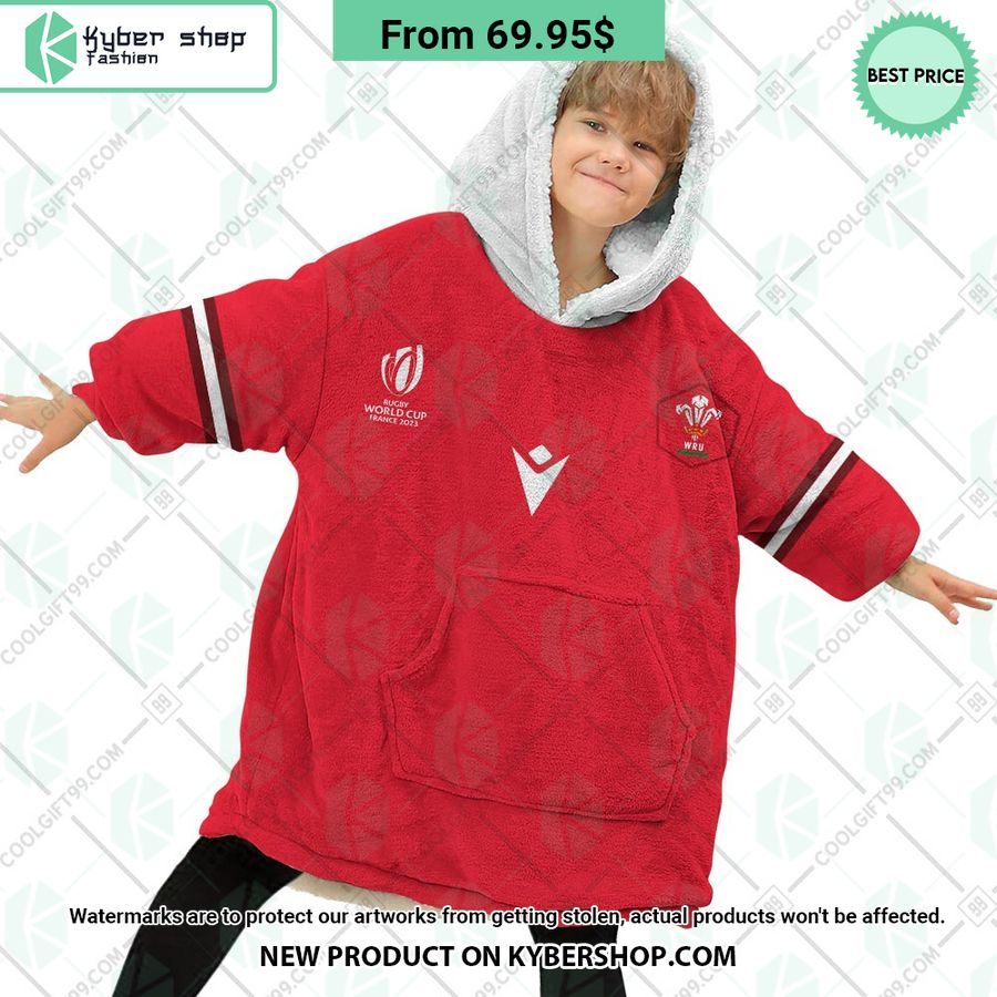 Wales Rugby Home Jersey Rugby World Cup 2023 CUSTOM Blanket Hoodie