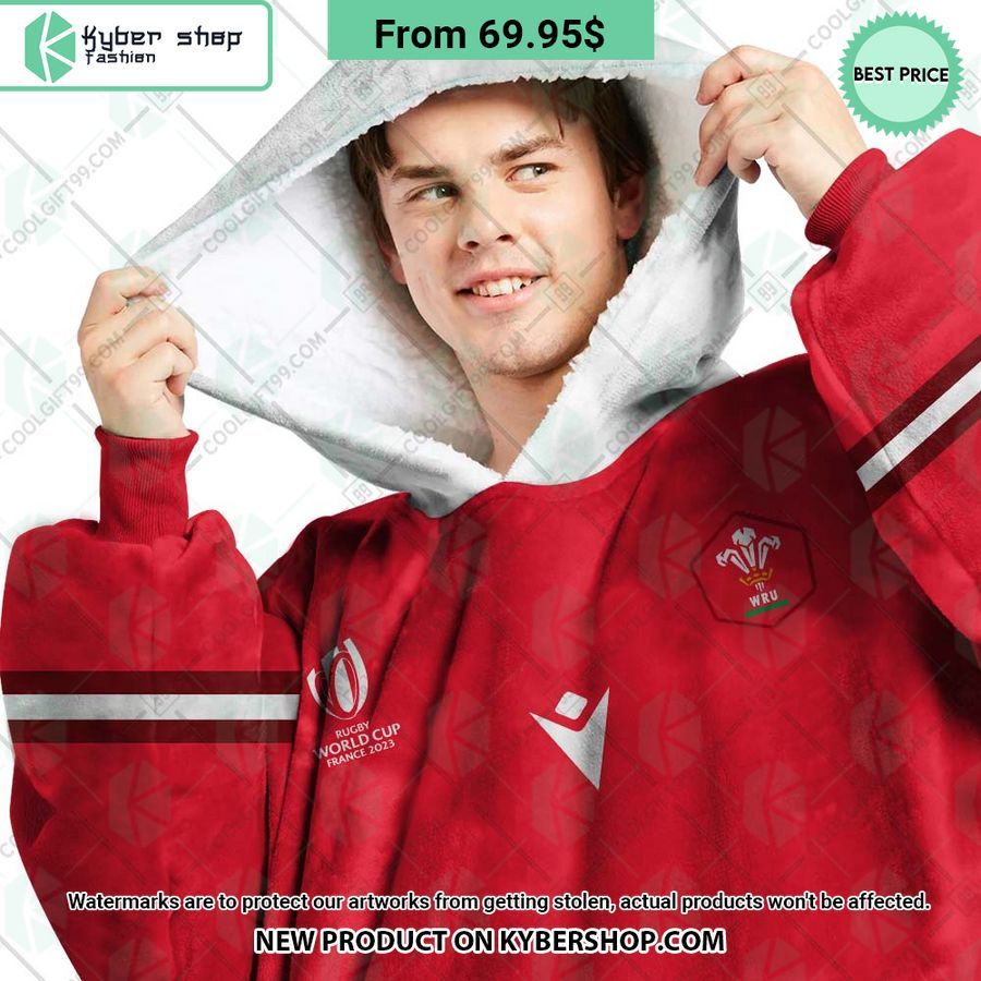 Wales Rugby Home Jersey Rugby World Cup 2023 CUSTOM Blanket Hoodie