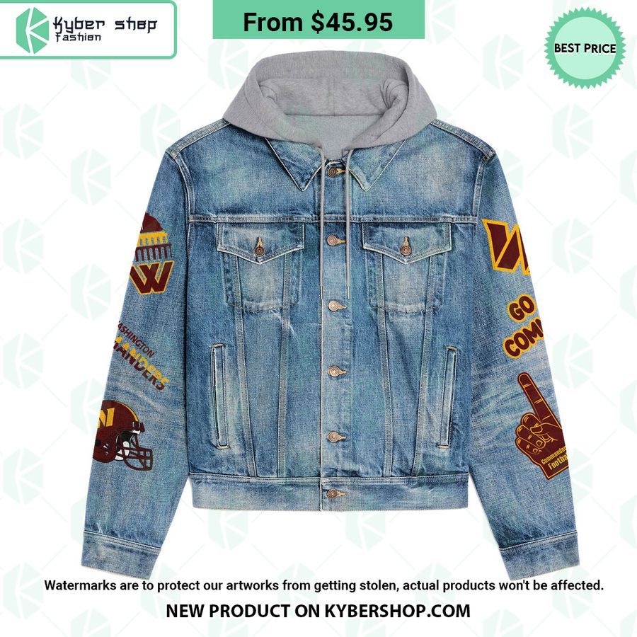 Washington Commanders Hooded Denim Jacket