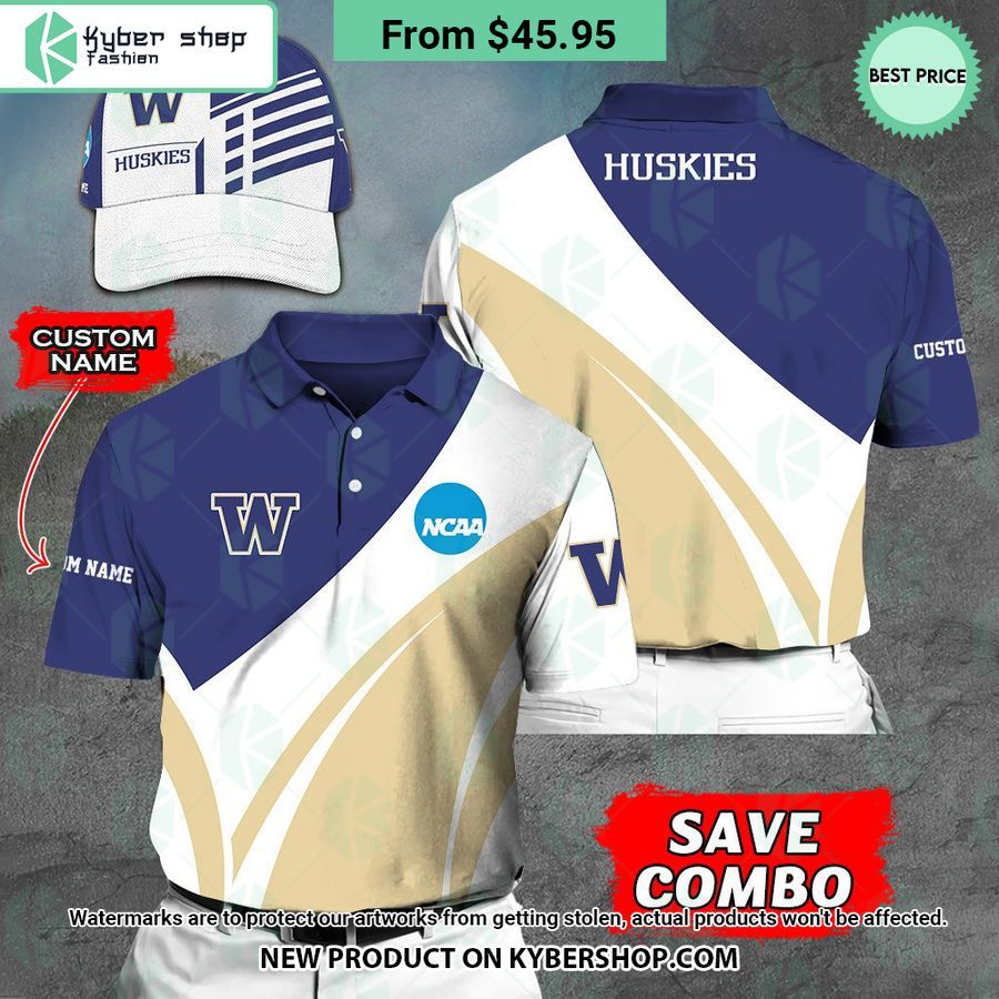 Washington Huskies CUSTOM Polo Shirt, Cap