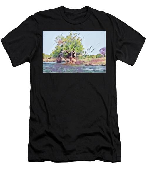 Watercolor Styled Tree On The Banks Of The Zambezi River In Zambia T-Shirt