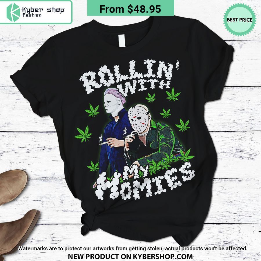 Weed Jason Voorhees Michael Myers Rolling With My Homie Pajamas Set