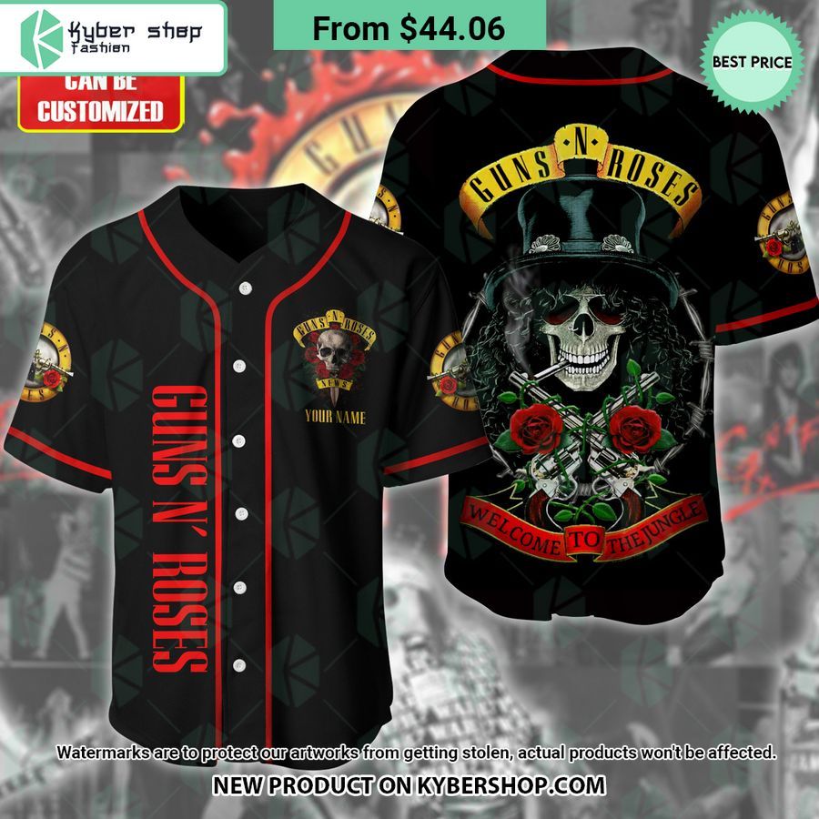 Welcome To The Jungle Gun N’ Roses CUSTOM Baseball Jersey