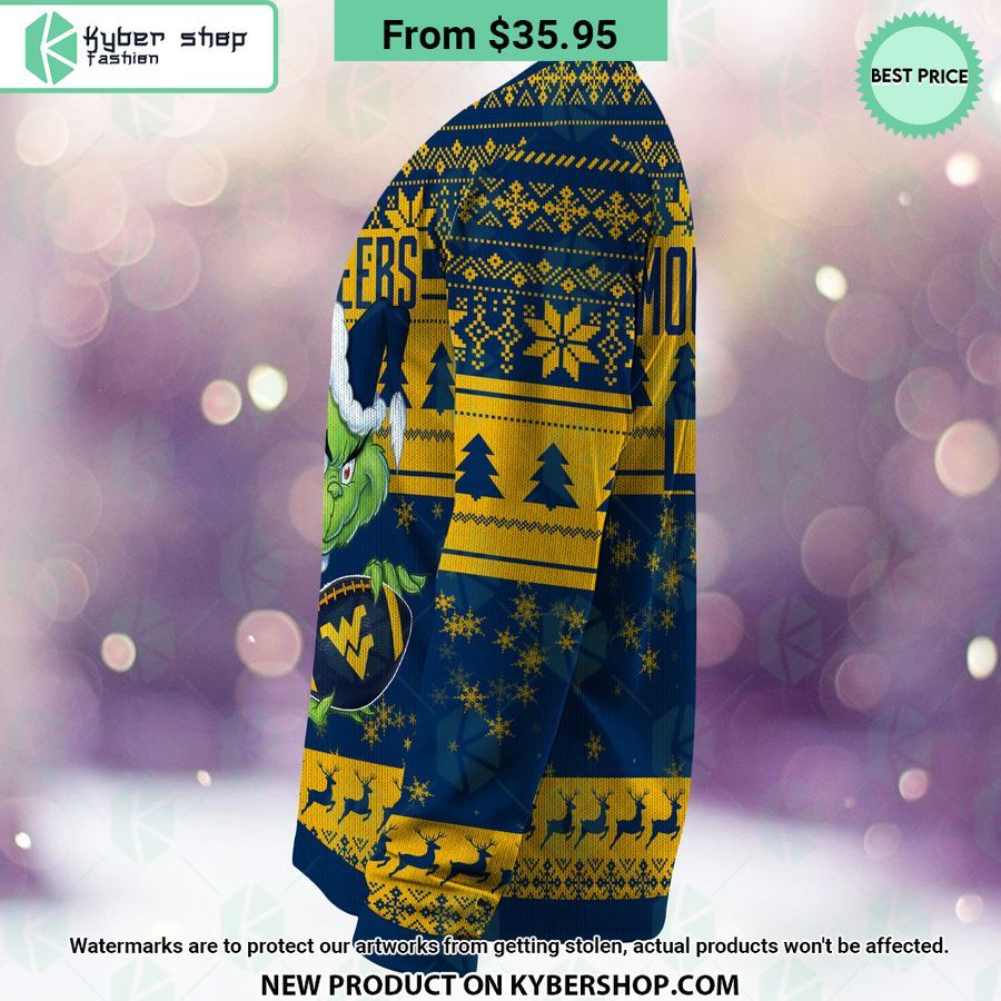 West Virginia Mountaineers Grinch Christmas Sweater