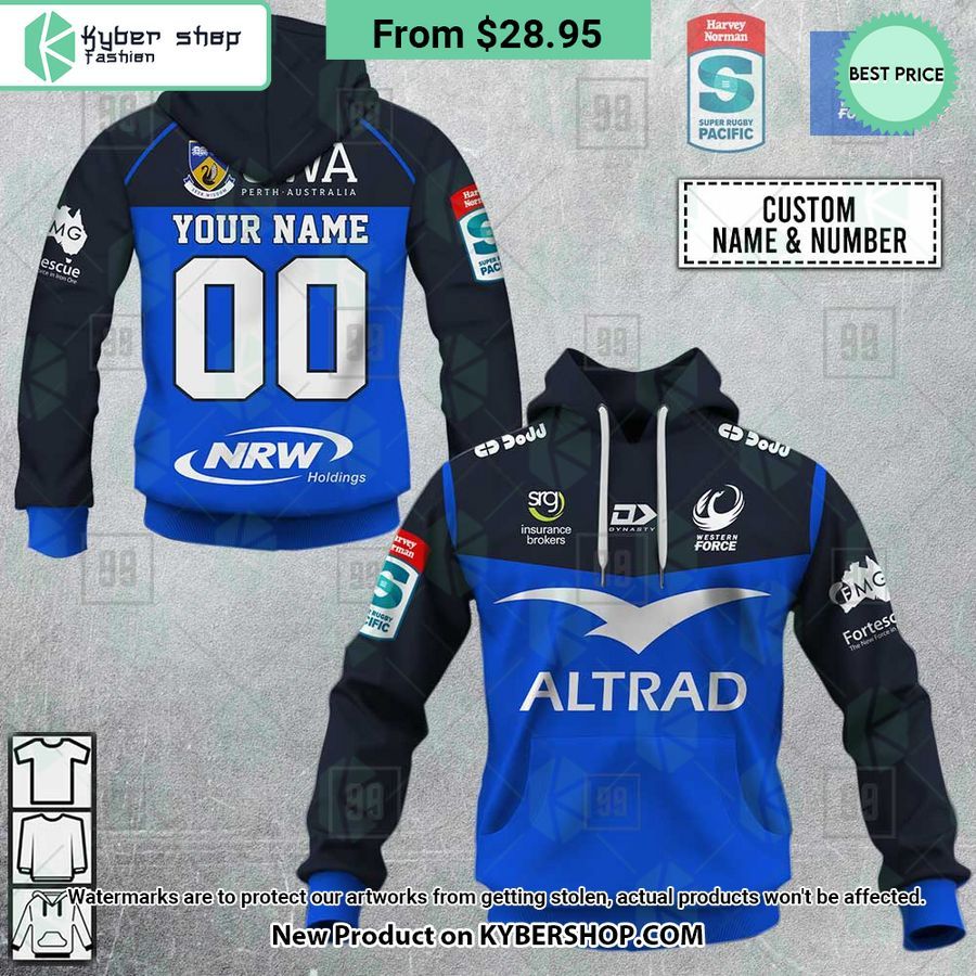 Western Force Super Rugby Pacific Home Jersey CUSTOM Hoodie