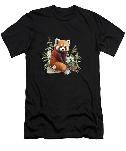 Whimsical Red Panda Nature Design T-Shirt
