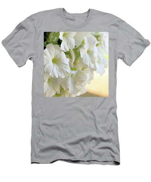 White Petunias On Cream T-Shirt