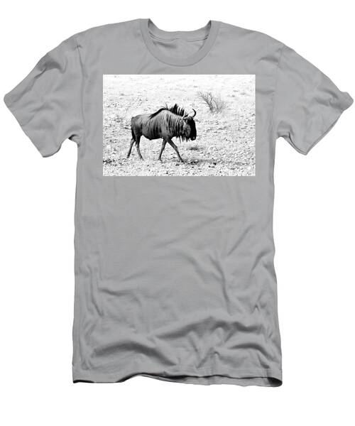 Wildebeest In Desert Terrain In Namibia In Greyscale T-Shirt