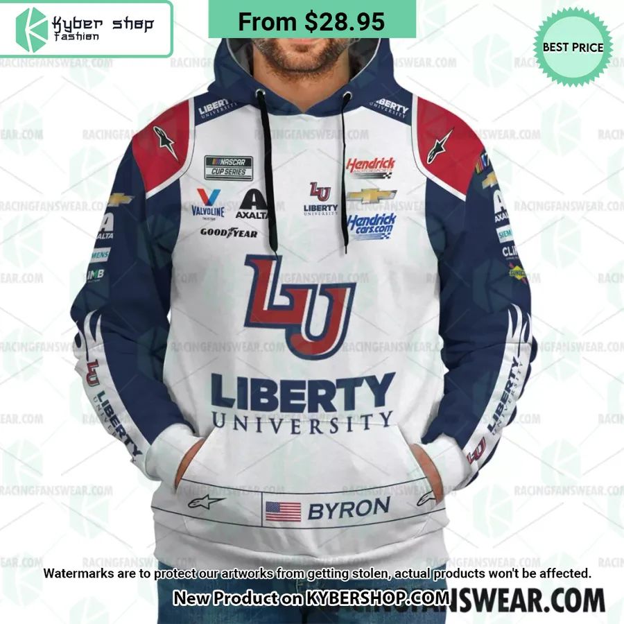 William Byron Nascar 2023 Liberty University Racing Uniform Hoodie