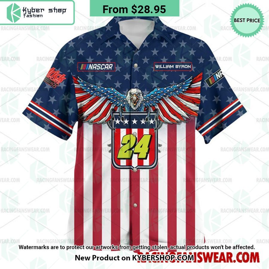 William Byron NASCAR Racing Eagle Independence Day Hawaiian Shirt