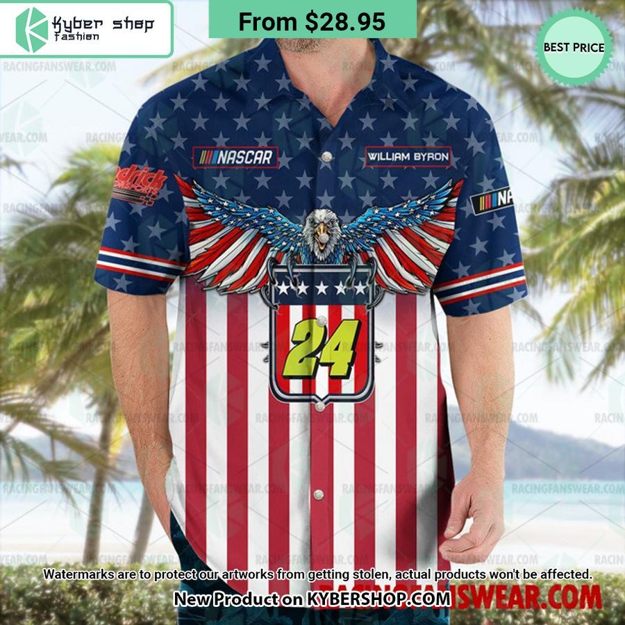 William Byron NASCAR Racing Eagle Independence Day Hawaiian Shirt