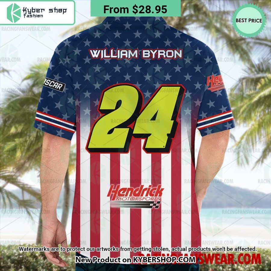 William Byron NASCAR Racing Eagle Independence Day Hawaiian Shirt