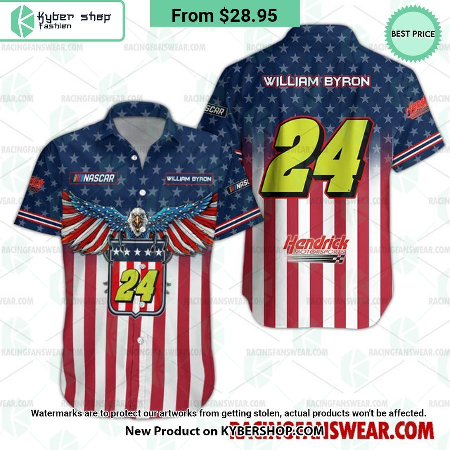 William Byron NASCAR Racing Eagle Independence Day Hawaiian Shirt