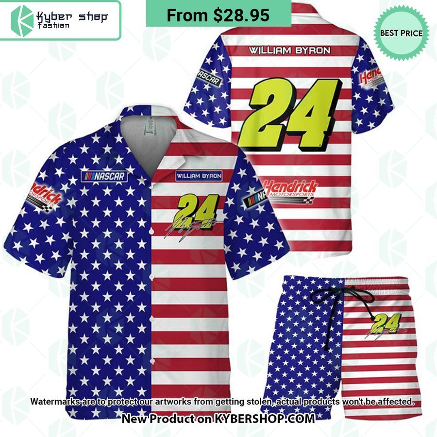 William Byron NASCAR Racing Independence Day Hawaiian Shirt