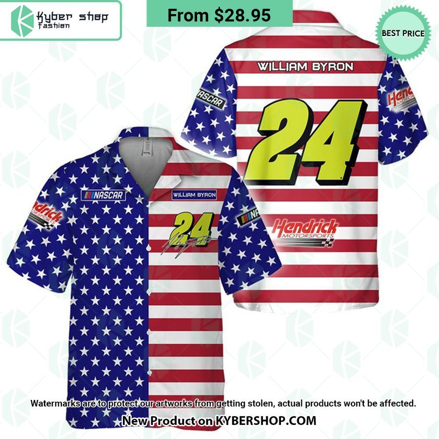 William Byron NASCAR Racing Independence Day Hawaiian Shirt