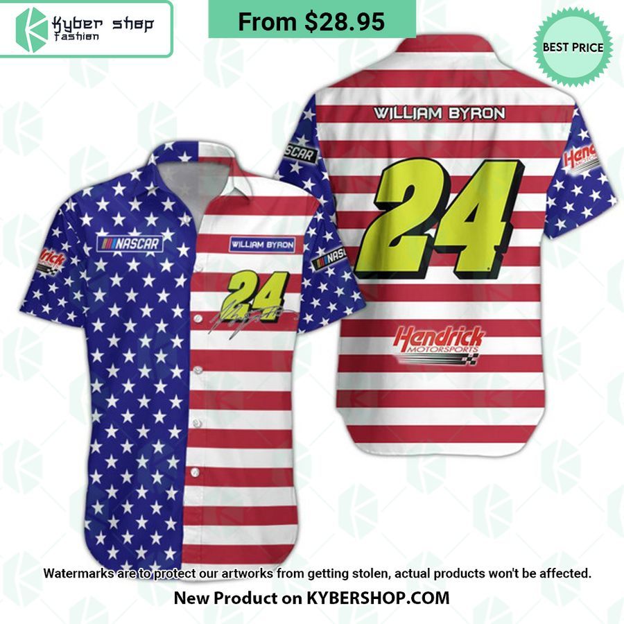 William Byron NASCAR Racing Independence Day Hawaiian Shirt