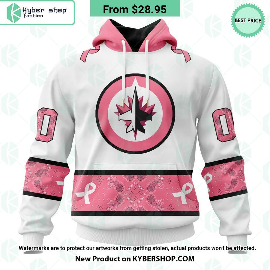 Winnipeg Jets In October We Wear Pink Breast Cancer Hoodie