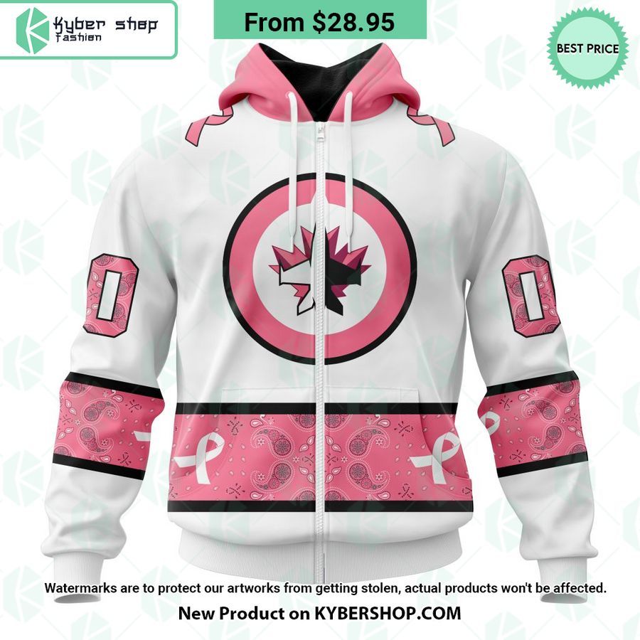Winnipeg Jets In October We Wear Pink Breast Cancer Hoodie