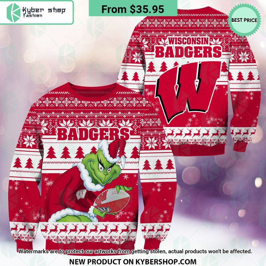 Wisconsin Badgers Grinch Christmas Sweater