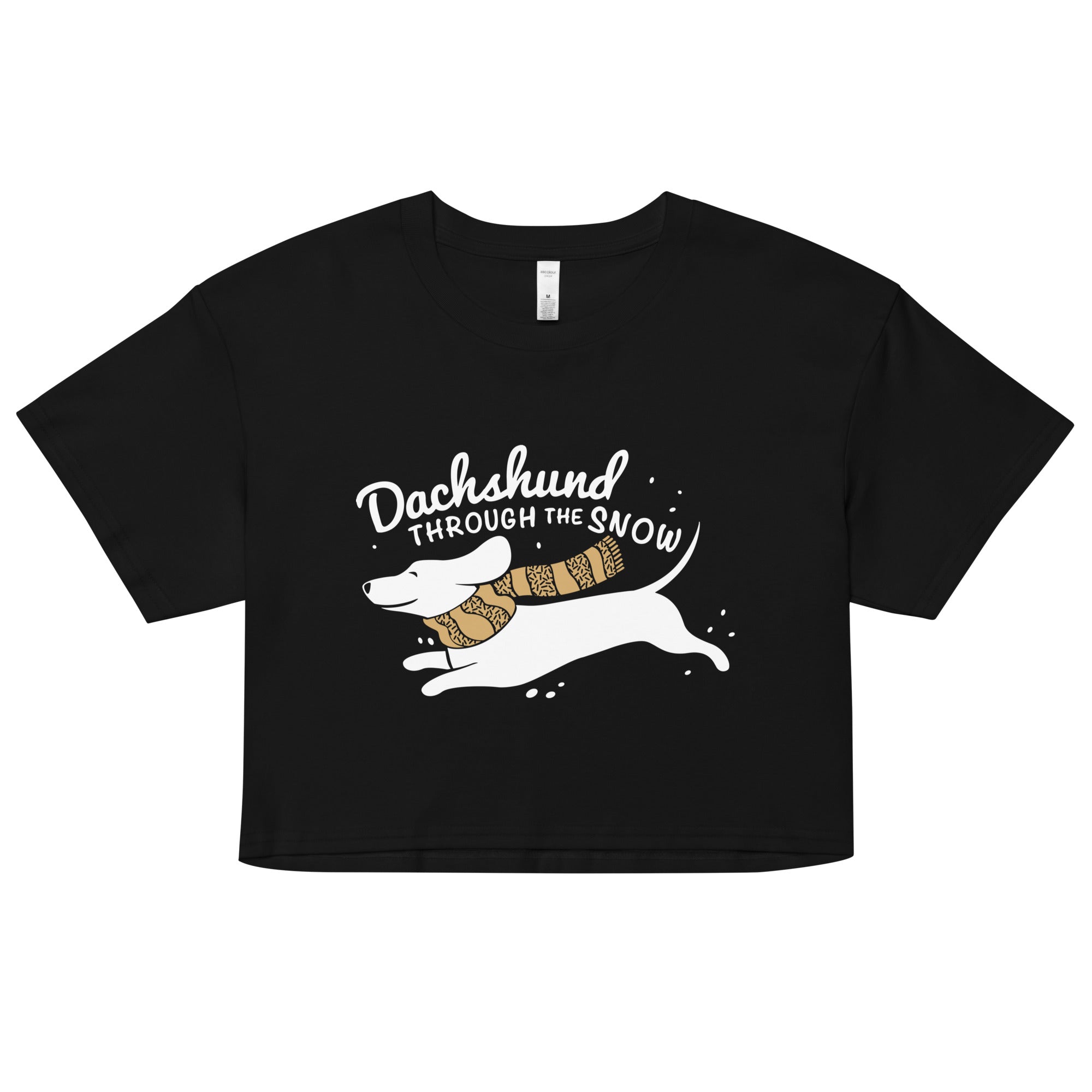 Dachshund Through The Snow Women's Crop Tee