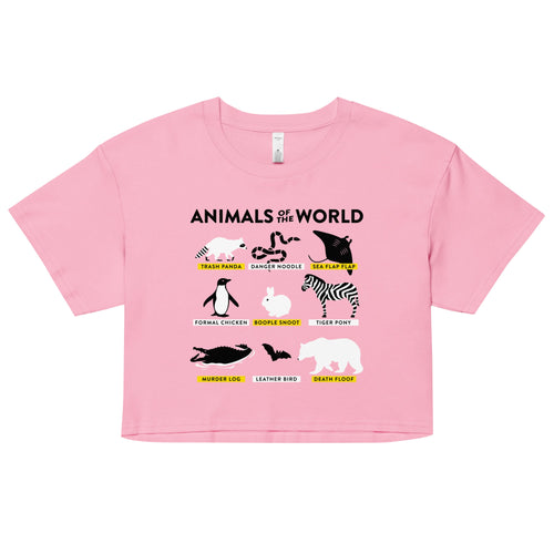 Animals Of The World Women's Crop Tee
