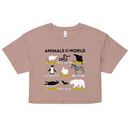 Animals Of The World Women's Crop Tee